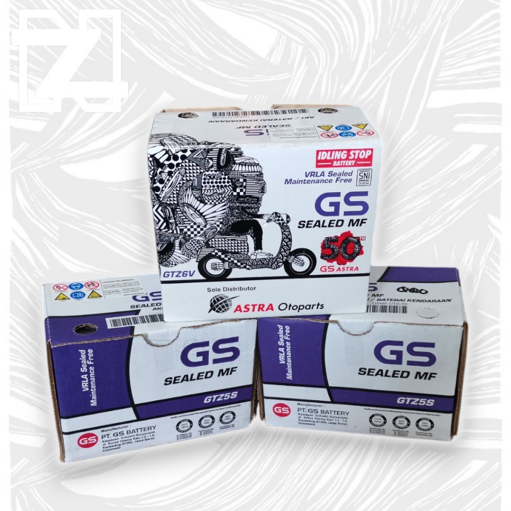 Aki GS GTZ5S Sealed MF Aki kering siap pakai bebas perawatan
