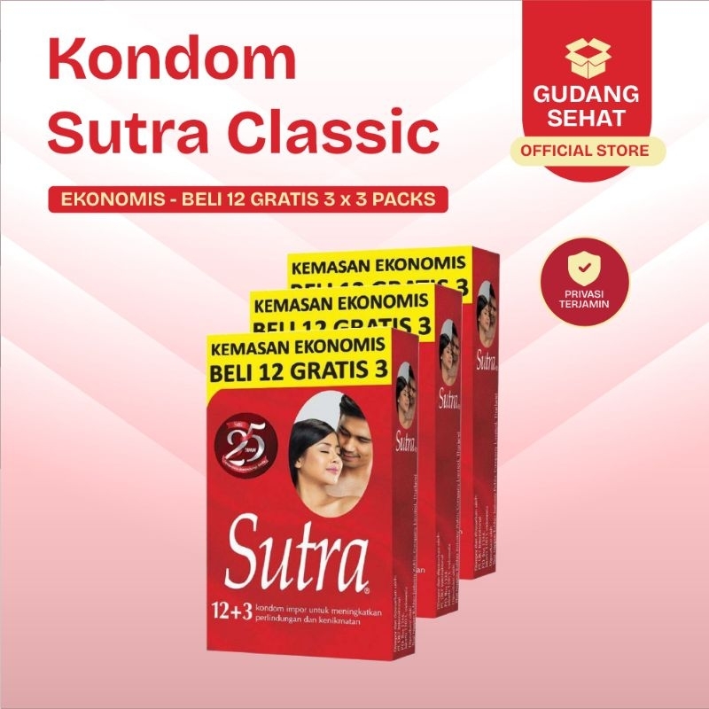 ID [ SPESIAL PACKAGE ] KONDOM SUTRA MERAH 12+3 DAN LUBRICANT SUTRA 50ML