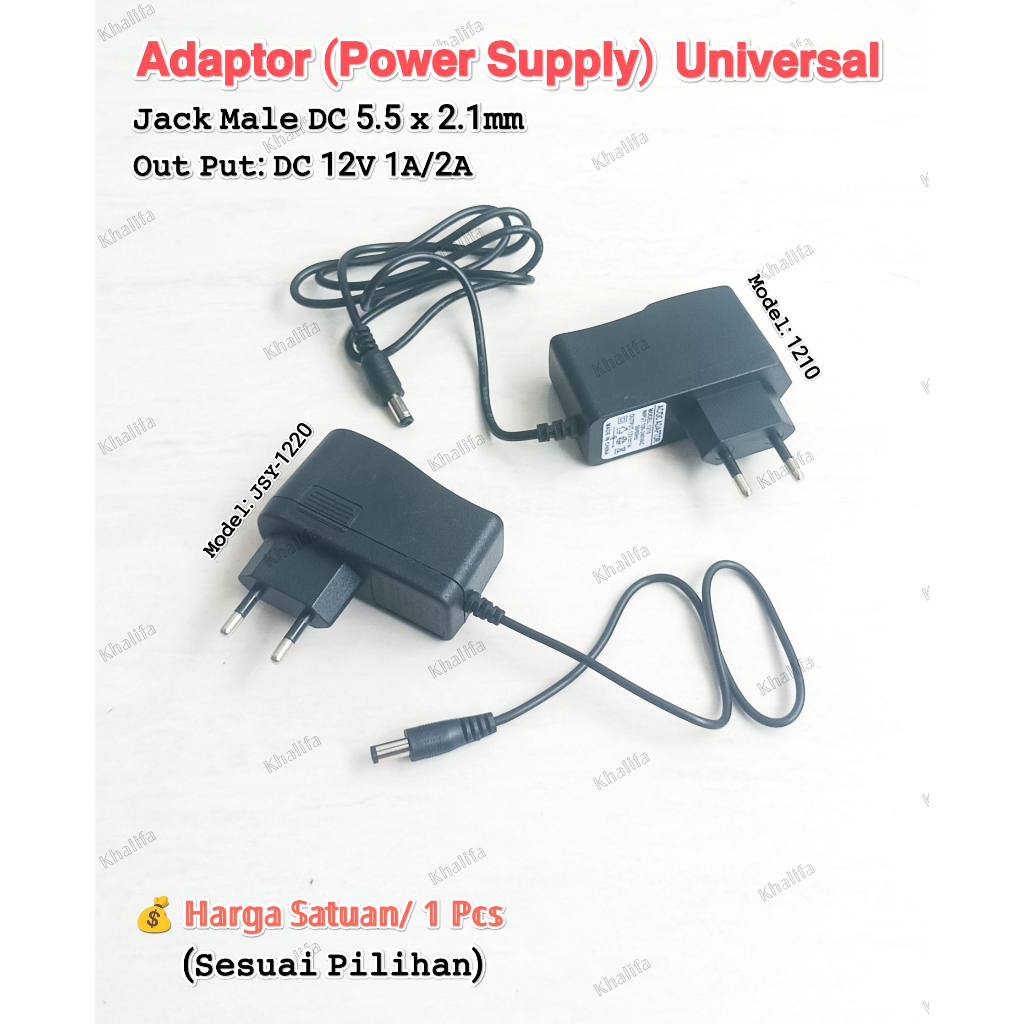 Adapter Adaptor Switching Power Supply Charger PSU Trafo Trapo Terafo 12V 1A 2A Jack DC Male 5.5x2.1