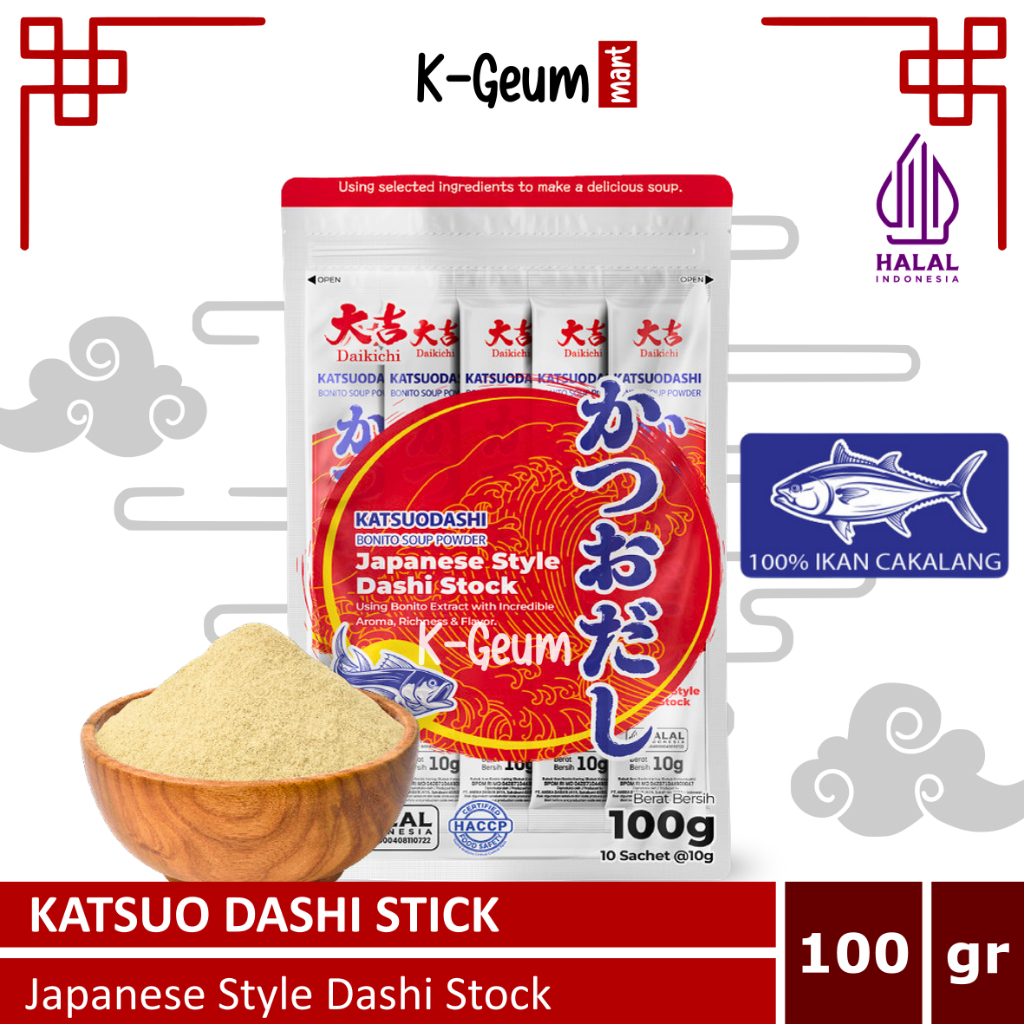 

Katsuo Dashi Kaldu Ikan Bonito Halal | Hondasi Bonito Soup Powder Stick 100gr