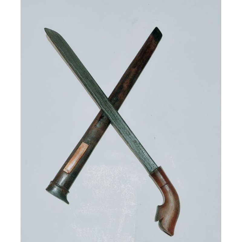 Golok Ujung Turun Handle Tanduk Bule