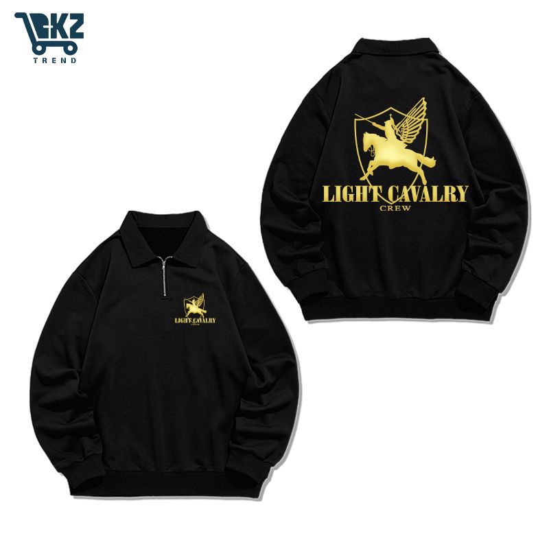 NEWW JAKET HALFZIP  OWEN KNIGHT LIGHT CAVALARY CREW WIND BREAKER MANHWA OUTFIT