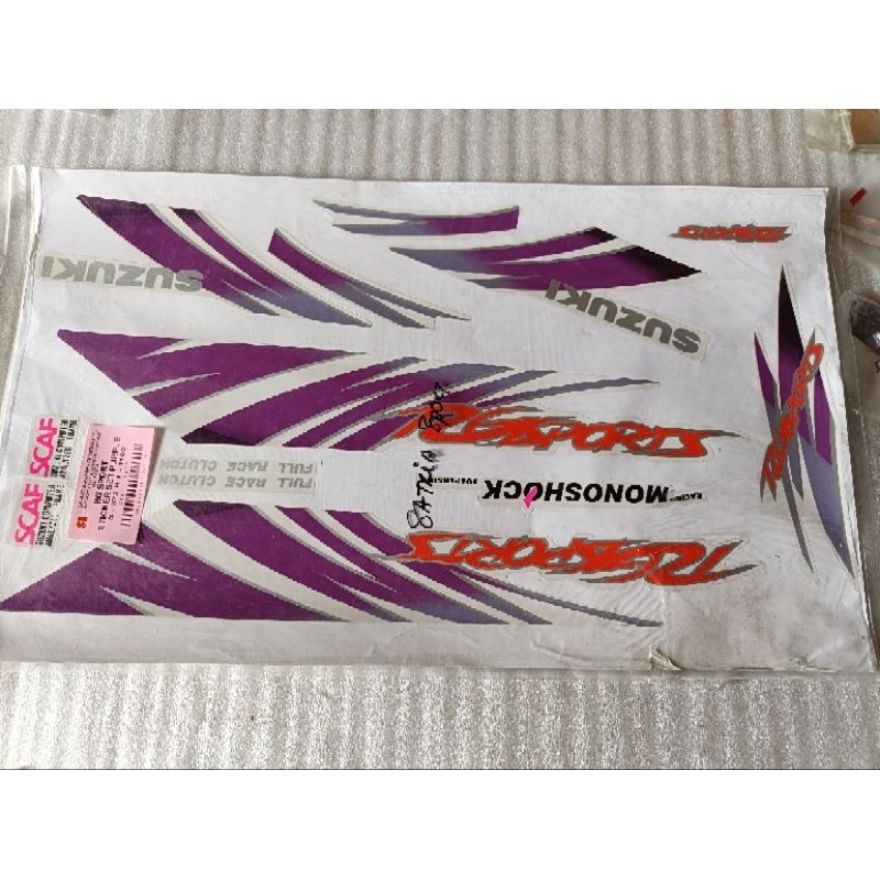 striping suzuki rg sport suzuki satria ru lumba baru stok lama warna ungu