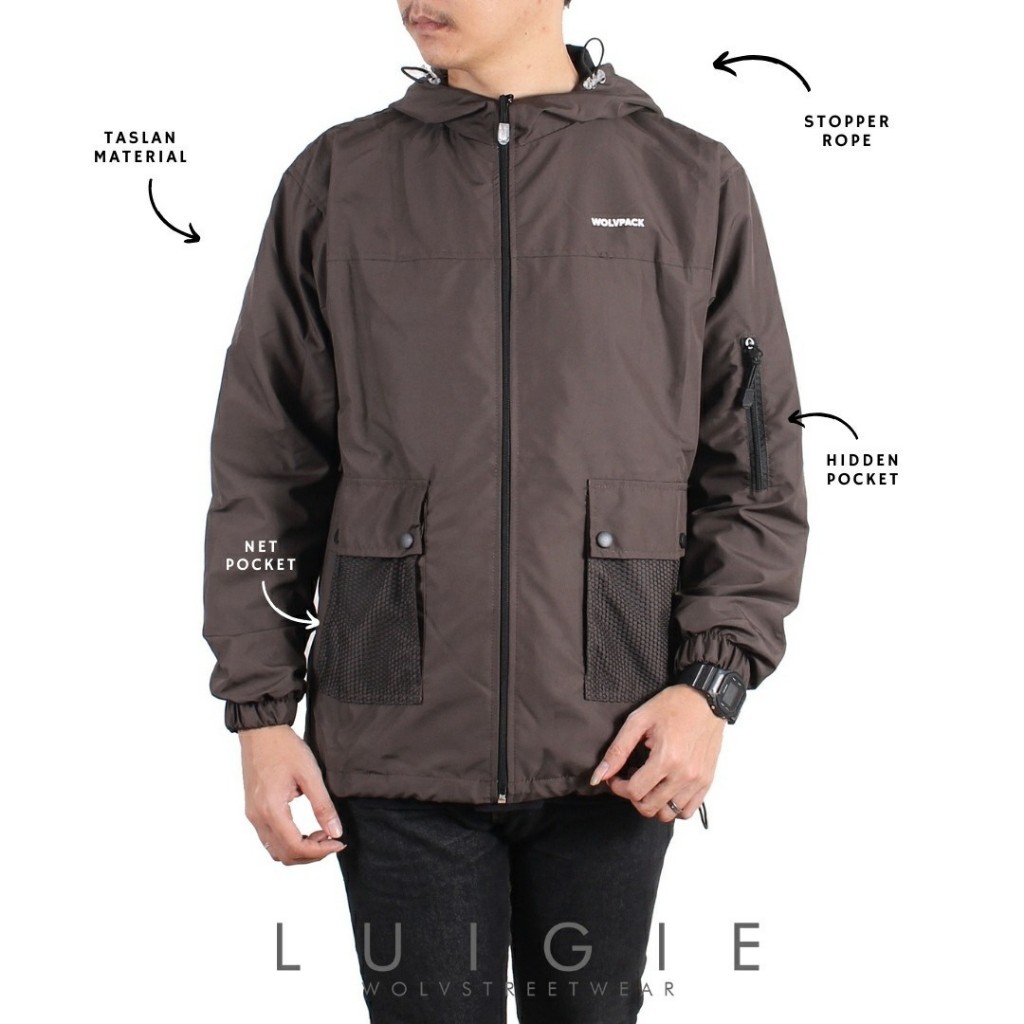 SIXTEEN - Jaket Outdoor Luigie Anti Air Waterproof Pria Wanita Wolv Original Big Size