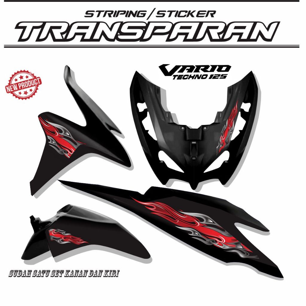 STRIPING STICKER TRANSPARAN UV MOTOR VARIO TECHNO 125 OLD