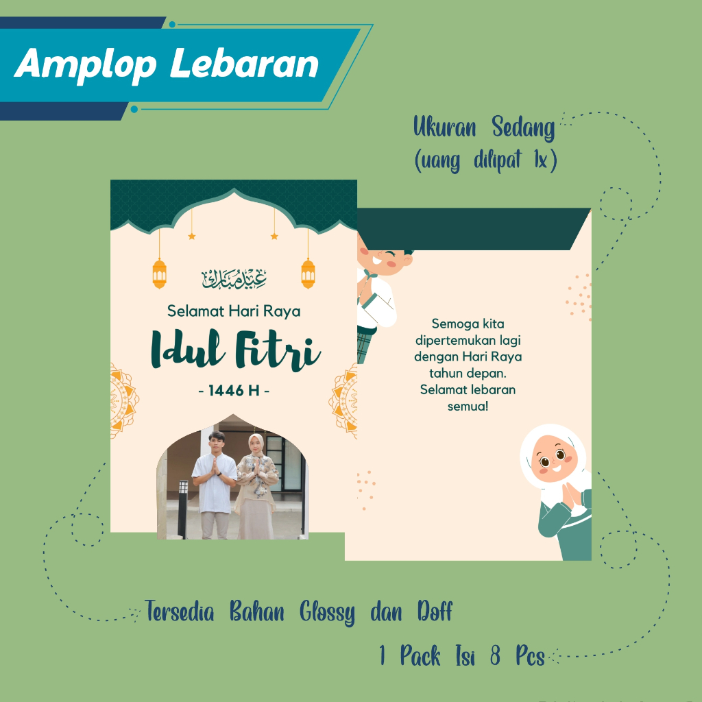 

AMPLOP LEBARAN CUSTOM 2025 | ANGPAO IDUL FITRI | AMPLOP HARI RAYA (8PCS)