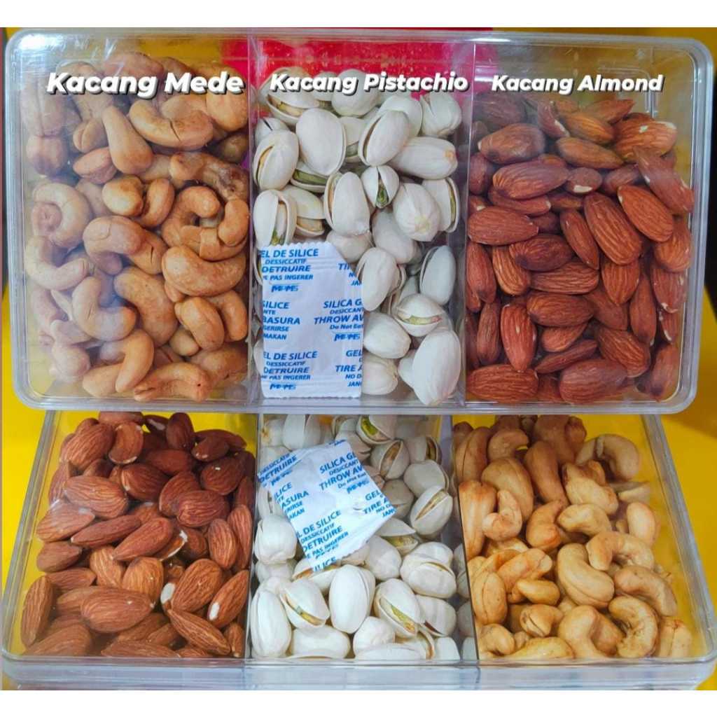 

Paket Kacang Mix - (Mede, Pistachio dan Almond)