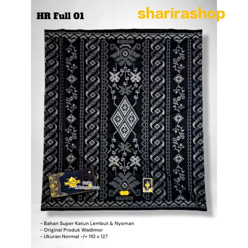 SARUNG WAEIMOR HITAM SARUNG HITAM, SARUNG WADIMOR MOTIF BALI, SARUNG SOLAT, SARUNG BAGUS