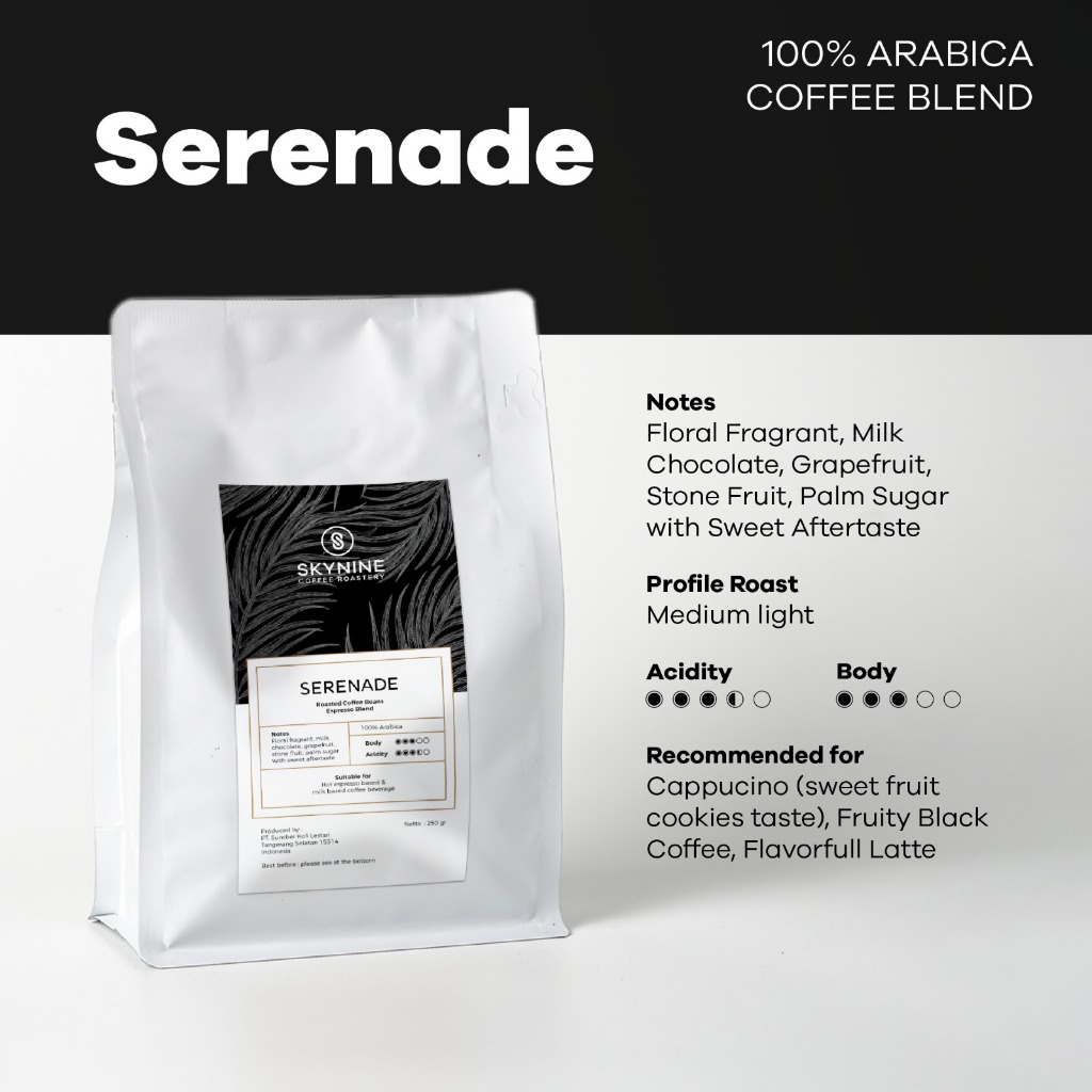 

BIJI KOPI ESPRESSO 100% ARABIKA SERENADE BLEND 250 GR