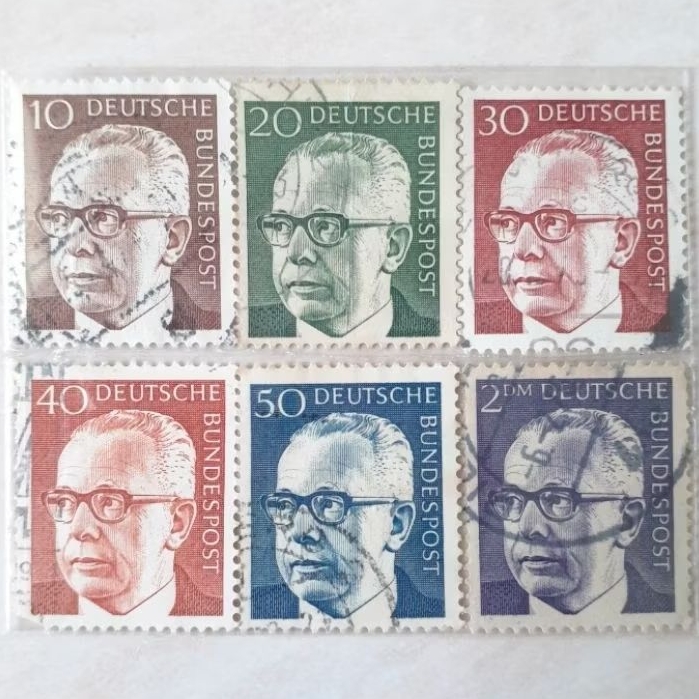 

Perangko Jerman Federal Presidenr Dr. Gustav Heinemann Tahun 1970-1971 set 6pcs