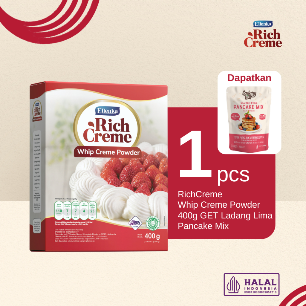 

RichCreme Whipped Creme Powder 400 gr Free Tepung Pancake Ladang Lima