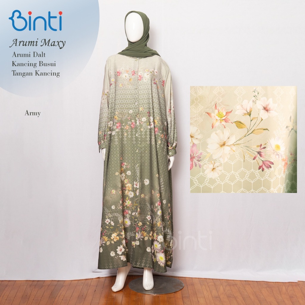 DRESS JUMBO LD 120 LD 145 LD 160 ARUMI BAHAN ARUMI DALT By BINTI GAMIS JUMBO TERBARU Muslim Wanita M