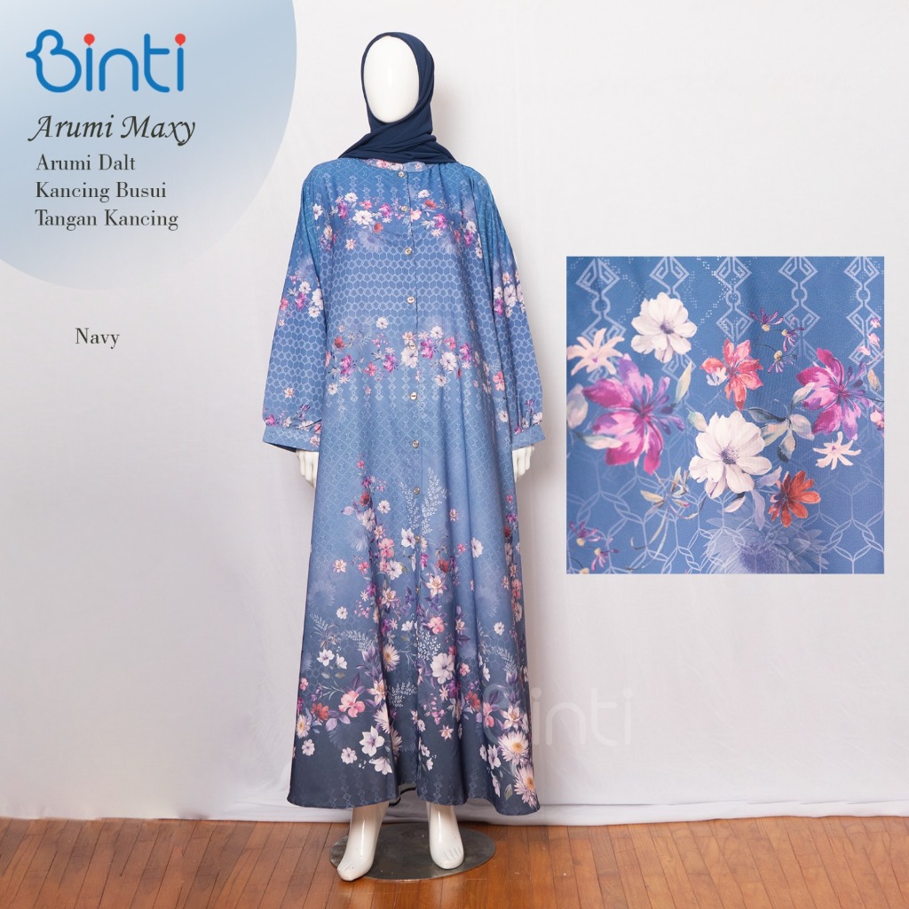 DRESS JUMBO LD 120 LD 145 LD 160 ARUMI BAHAN ARUMI DALT By BINTI GAMIS JUMBO TERBARU Muslim Wanita M