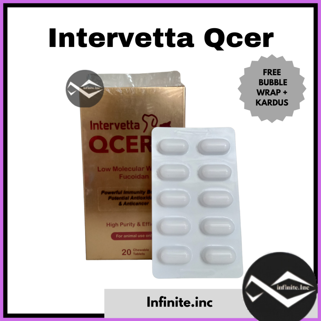 Intervetta Qcer (HARGA 1 TABLET) - Obat Kanker / Tumor Kucing Anjing