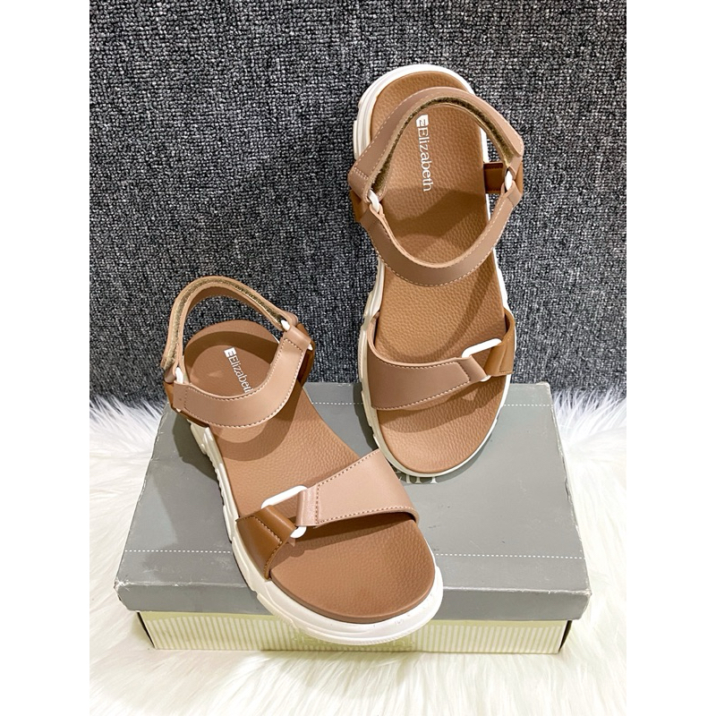 PSPGN. CO | ORIGINAL BRAND ELIZABETH 0328-0018-81 SANDAL WANITA FLAT ANGKLE STRAPS VELCRO KASUAL 40