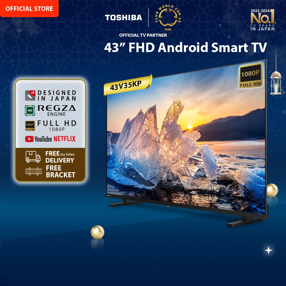 [FREE ONGKIR JABODETABEK] [FREE BRACKET] Toshiba TV 43" FHD Android TV - Google Assistant Netflix Di