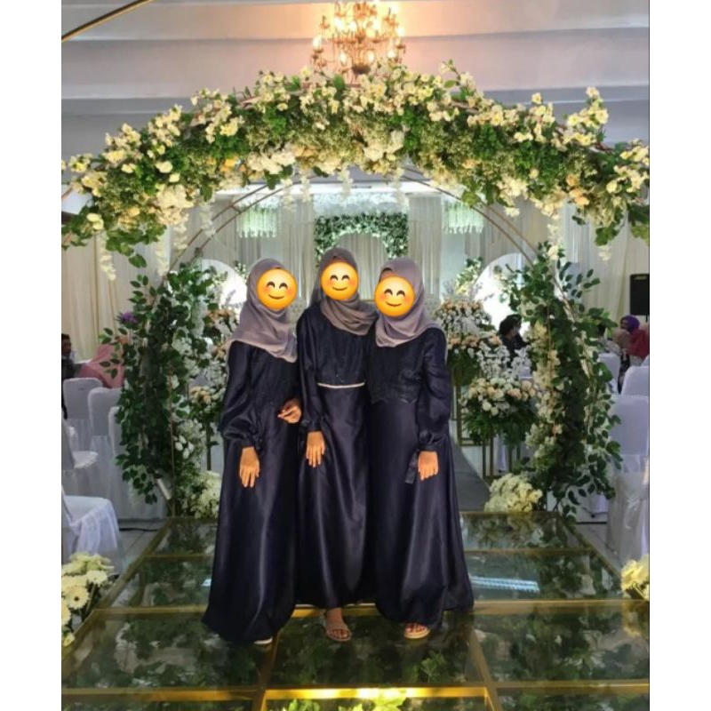 preloved dress navy silk