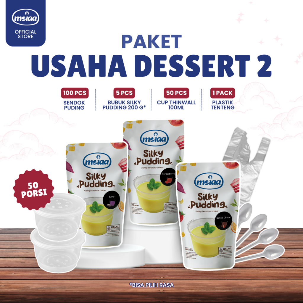 

Paket 1 Siap Jualan - MOIAA Silky Pudding / Paket Usaha Kekinian / Cemilan Simple
