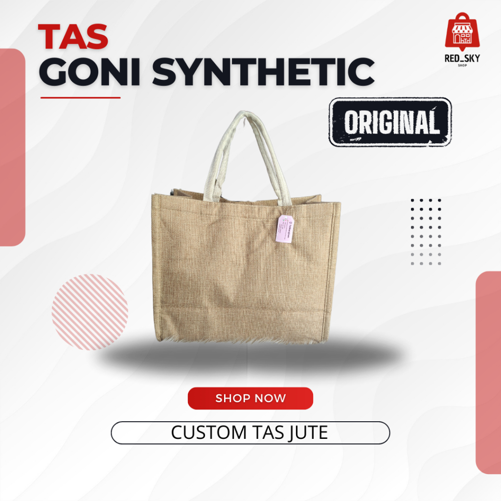 TOTE BAG WANITA GONI SINTETIC TAS ARTISTIC KANVAS GONI TAS GONI NATURAL