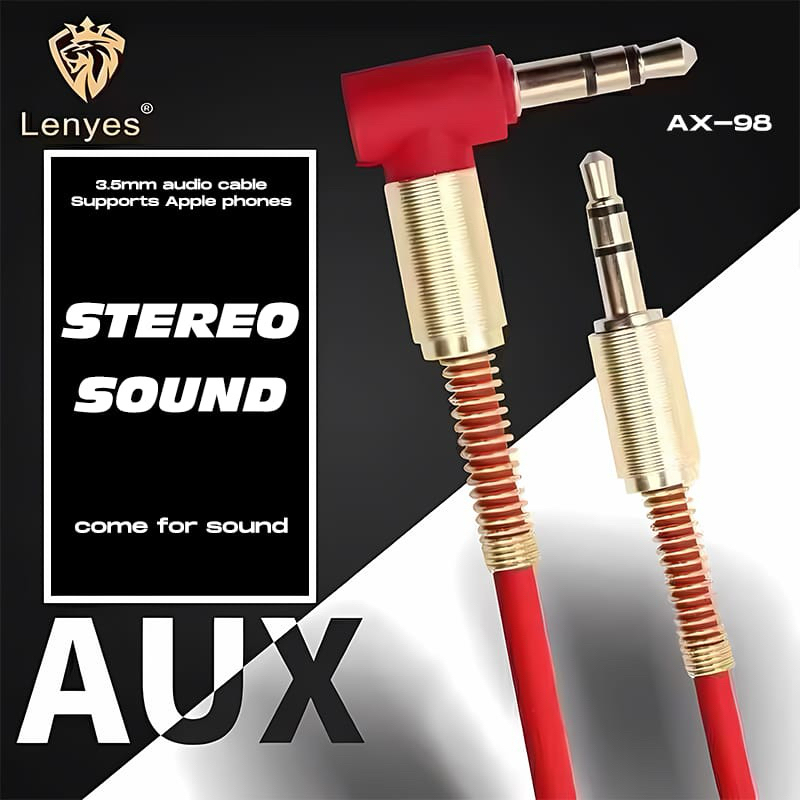 Kabel Aux LENYES AX98 Colokan Aux Jack To Jack L 3.5mm Audio