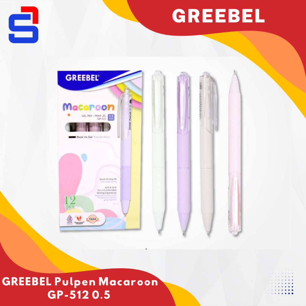 

GREEBEL PULPEN GEL PASTEL / Gel Pen Macaroon GP-512 0.5 Hitam