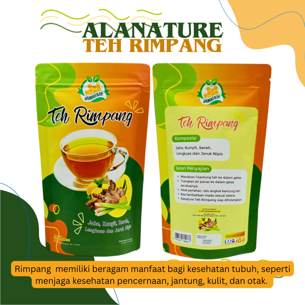 

Teh Rimpang ALANATURE Teh Herbal Pelangsing Tubuh Kemasan Premium Best Quality Promo