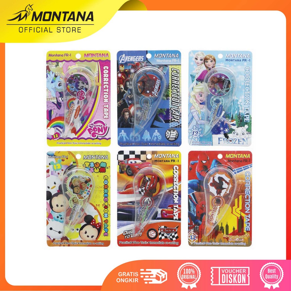 

MONTANA Correction Tape Pita Koreksi 12 m x 5 mm High Quality Non Toxic Tipe X FR-1/Retail