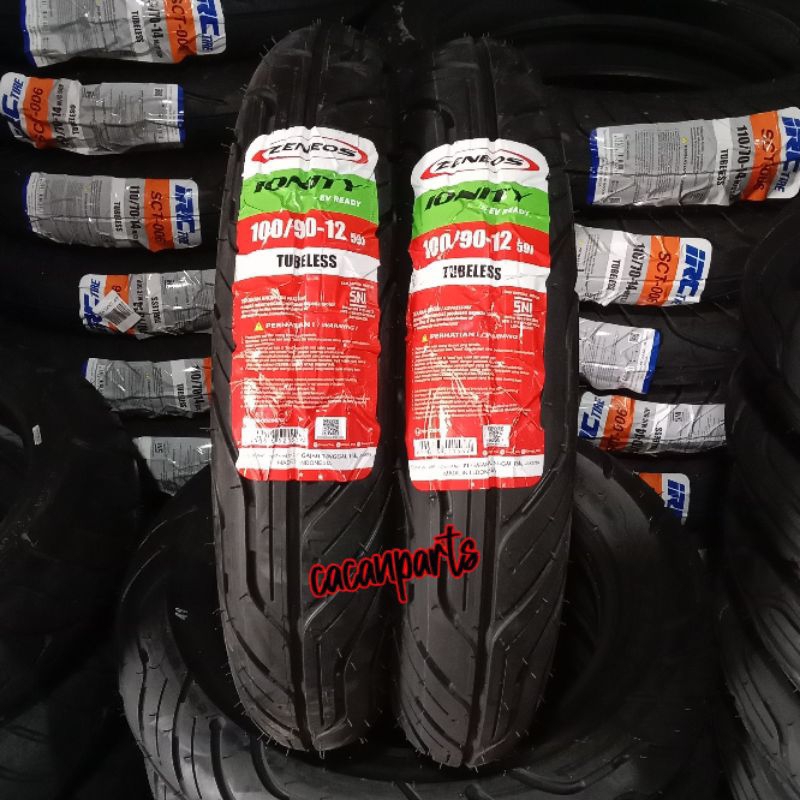 BAN LUAR ZENEOS TUBELESS IONITY 100/90-12 BAN DEPAN TUBLES  FREEGO SCOOPY DONAT RING 12 ORIGINAL ZEN