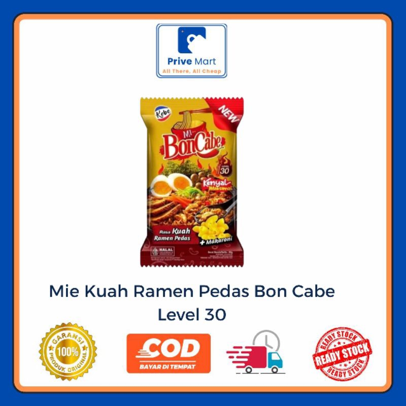 

Mi BonCabe Rasa Kuah Ramen Pedas Level 30, 90g Prive Mart