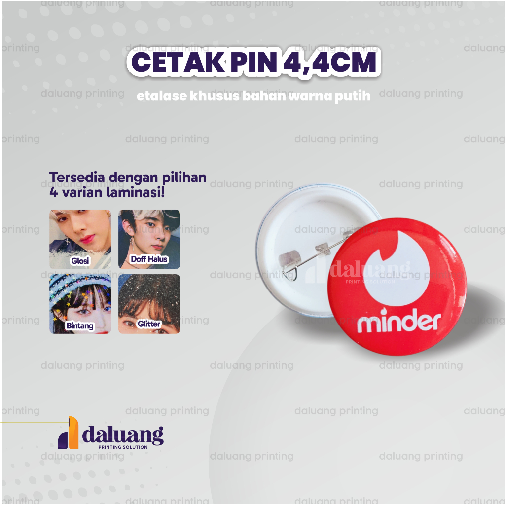 Cetak pin button 44 Glitter Hologram Holo Bintang Glossy Doff Mika Custom Desain Freebies Artwork So