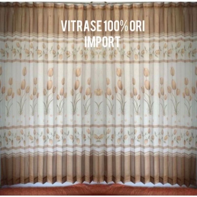 Daleman gorden vitrase import motif bunga tulip