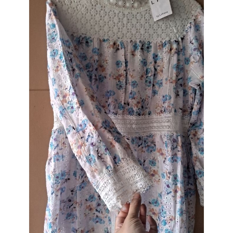 gamis katbol LFY by lafreya flower blue