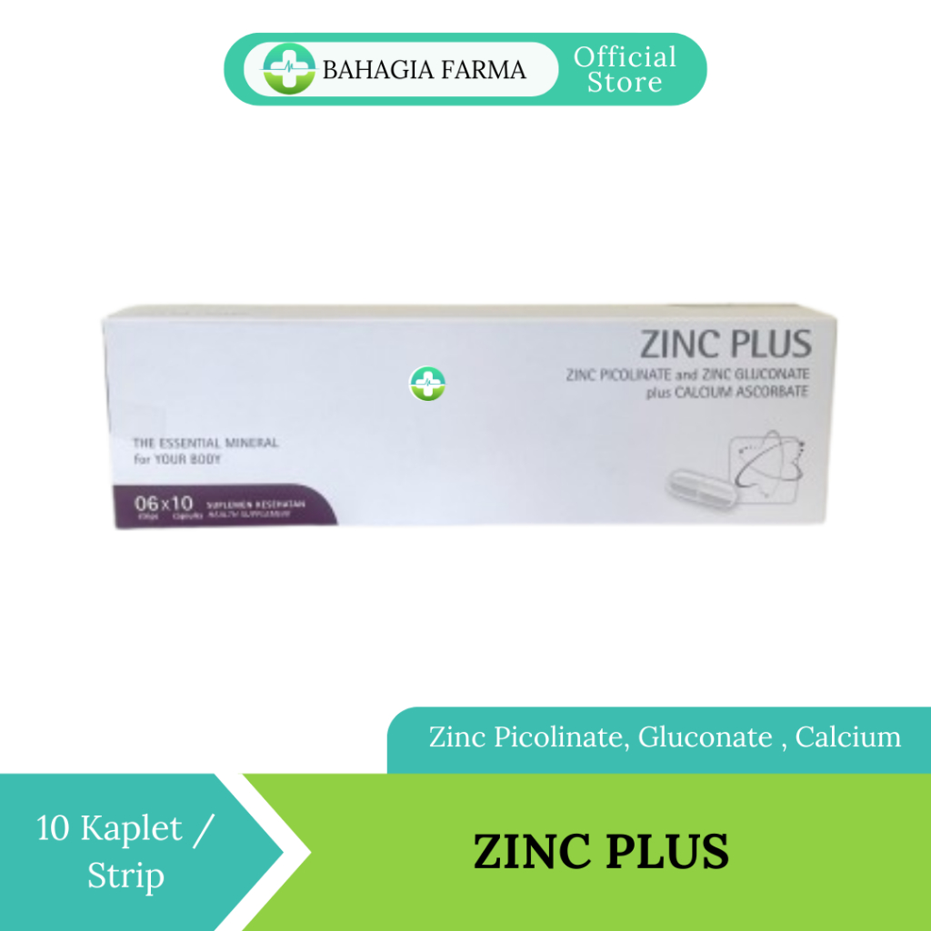 ZINC PLUS PHARMACORE 60TABLET | Suplemen dengan ZINC PICOLINATE-ZINC GLUCONATE-CALCIUM ASCORBATE
