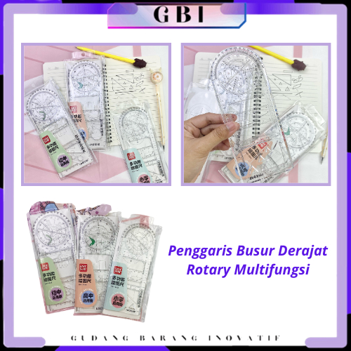 

GBI Penggaris Busur Derajat Rotary Multifungsi Penggaris Geometri Multifunction Geometric Ruler Penggaris Busur Derajat Template Gambar Matematika Alat Ukur untuk Perlengkapan Kantor Sekolah Siswa Seni