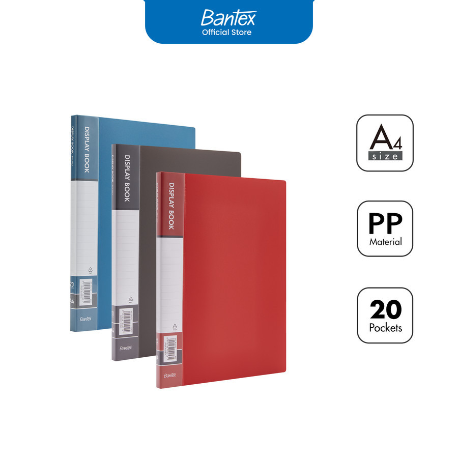 

Bantex Display Book A4 Isi 20 Pocket Bahan PP Anti-Static Warna Klasik # BF4103