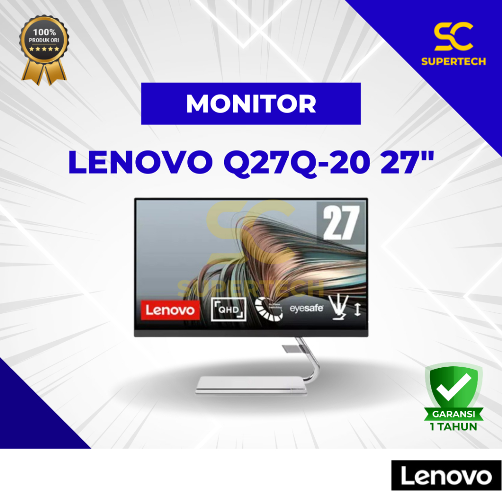 LED Monitor Lenovo Q27Q-20 27" 1440p 75Hz HDMI