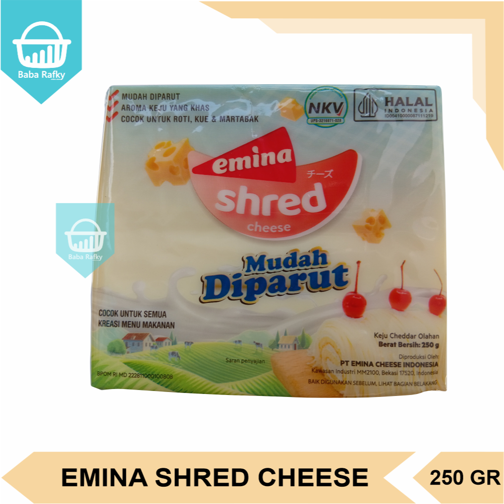 

Emina Shred Cheese Keju Cheddar Balok Potong 250gr