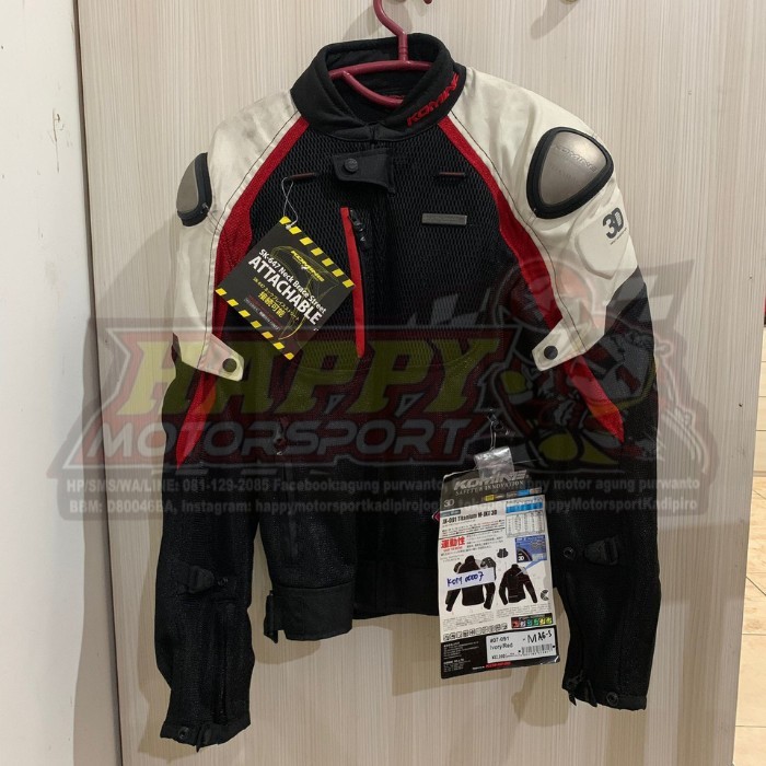 Jaker Riding Komine JK 091 Titanium MJKT 3D Ivory Red