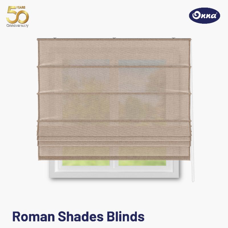 Onna Blue Roman Shade Blackout system Chain