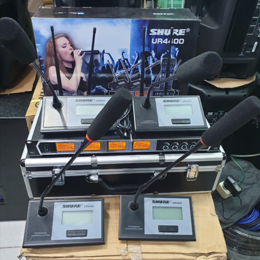 Mic meja podium wireless shure UR4400 / UR 4400 4 mic meja conference mic podium shure ur4400 isi 4 