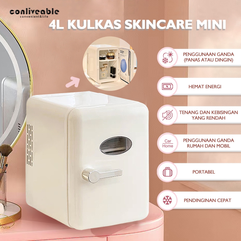 Conlevable 4L Kulkas Skincare Mini / Kulkas Mini 4L