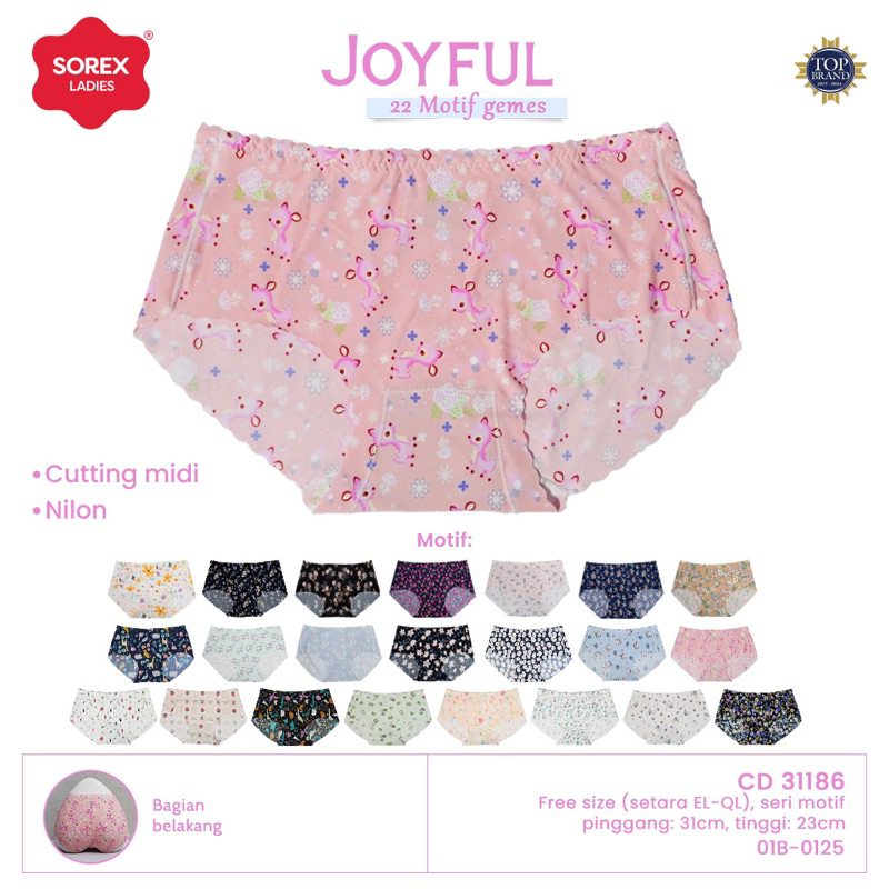 CD Wanita Sorex Seamless EXTRA SIZE (Fit to XL-XXL)Tanpa Jahitan Motif