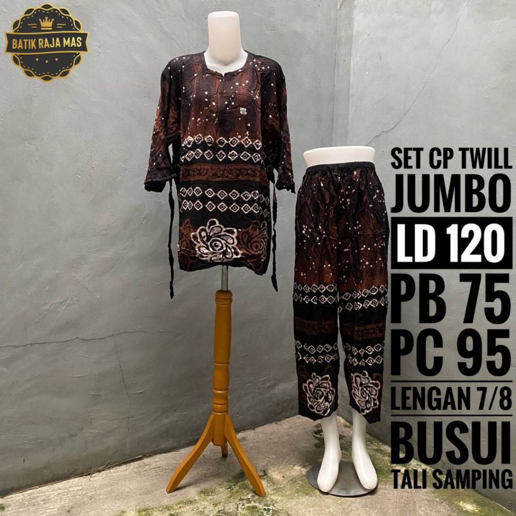 Setelan Wanita Kekinian Jumbo Dewasa Terbaru Busui Resleting Depan Tali Samping Lengan Kerut Rayon T