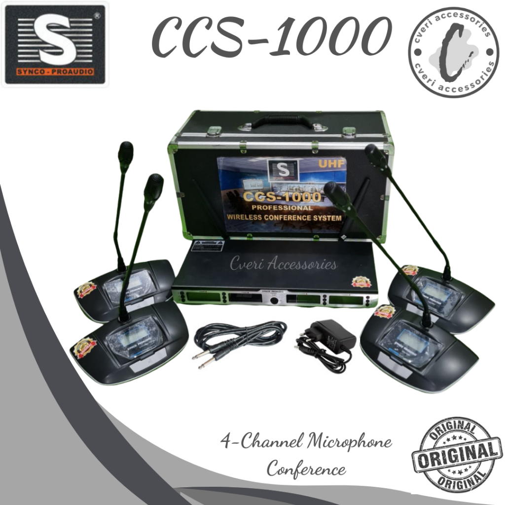 Synco Proaudio CCS1000 4-Channel Microphone Conference Original Mic Podium Meja Synco CCS-1000