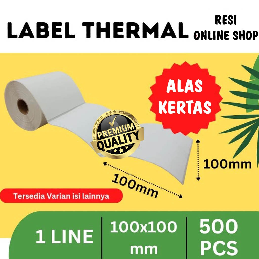 

Stiker Label Thermal Resi A6 100 x 100mm isi 500 Lembar Alas KERTAS Bukan PLASTIK