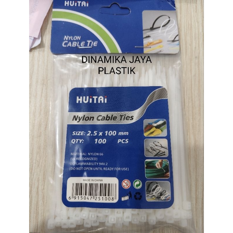 

Cable Tie / kabel tie 2.5 x 100mm isi 100pcs white
