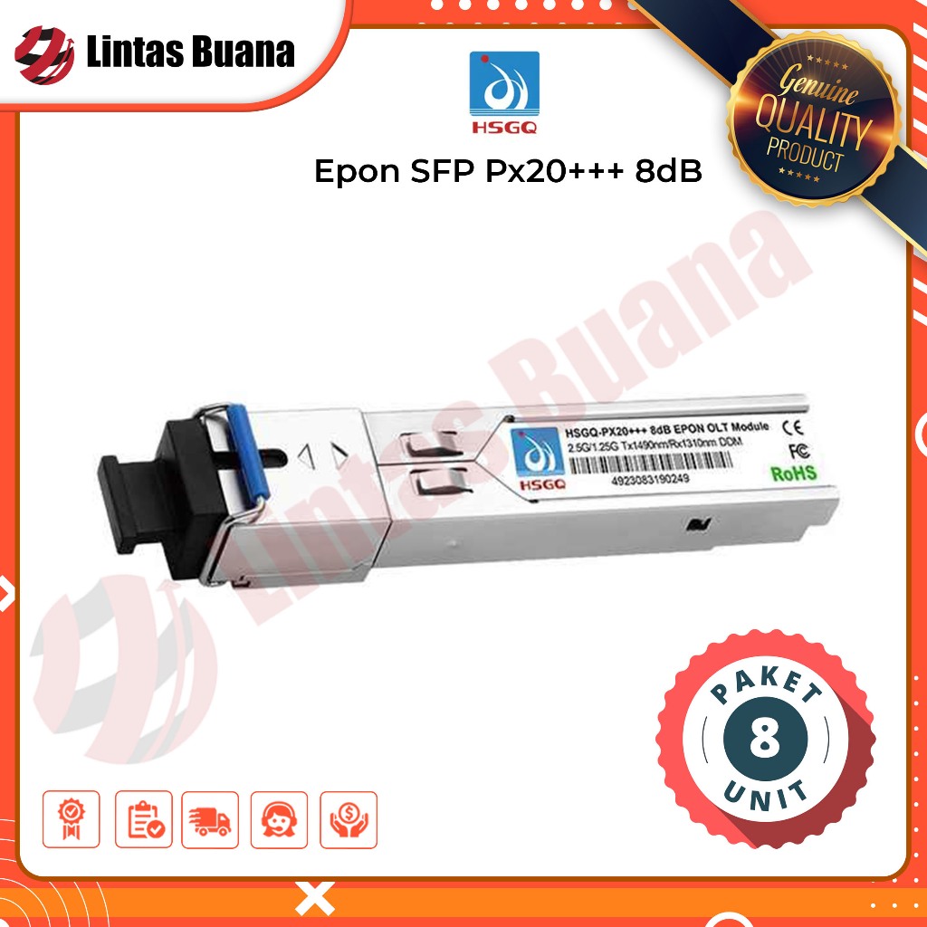 PAKET 8 Pcs - HSGQ SFP PX20+++8db Epon OLT Transceiver HSGQ-Px20+++ 8dBm