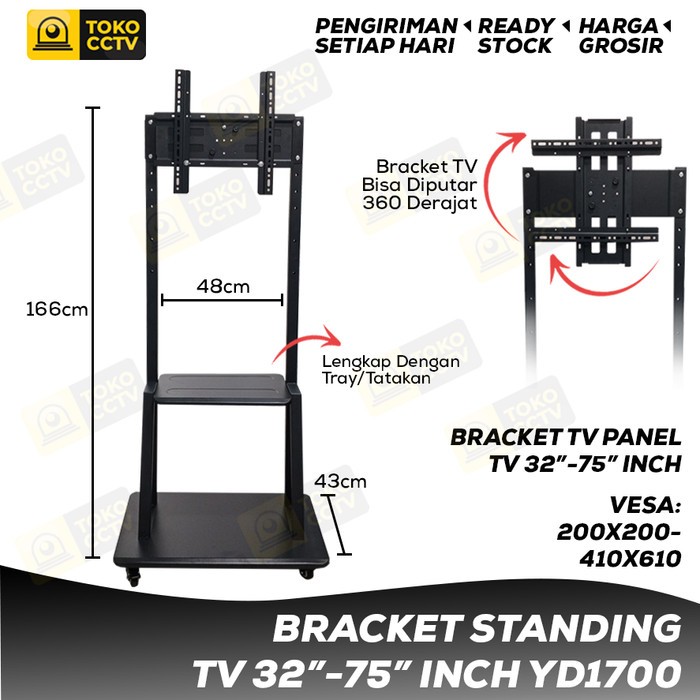 Bracket Stand TV,LED,LCD Panel Rotasi 32-75 Inch YD 1700