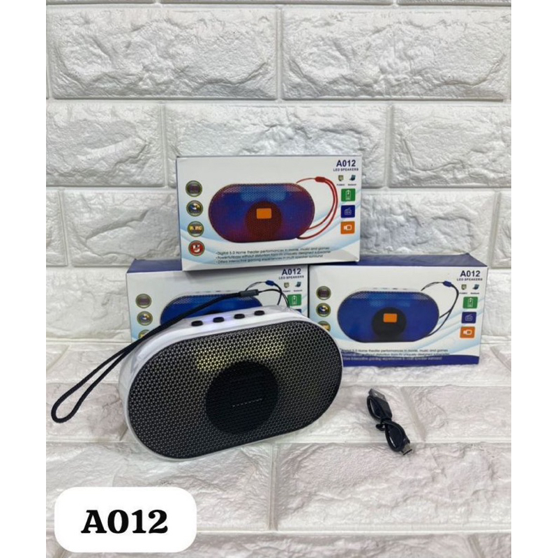 Speaker Bluetooth Wireless A012 LED Speker Murah Black Colour