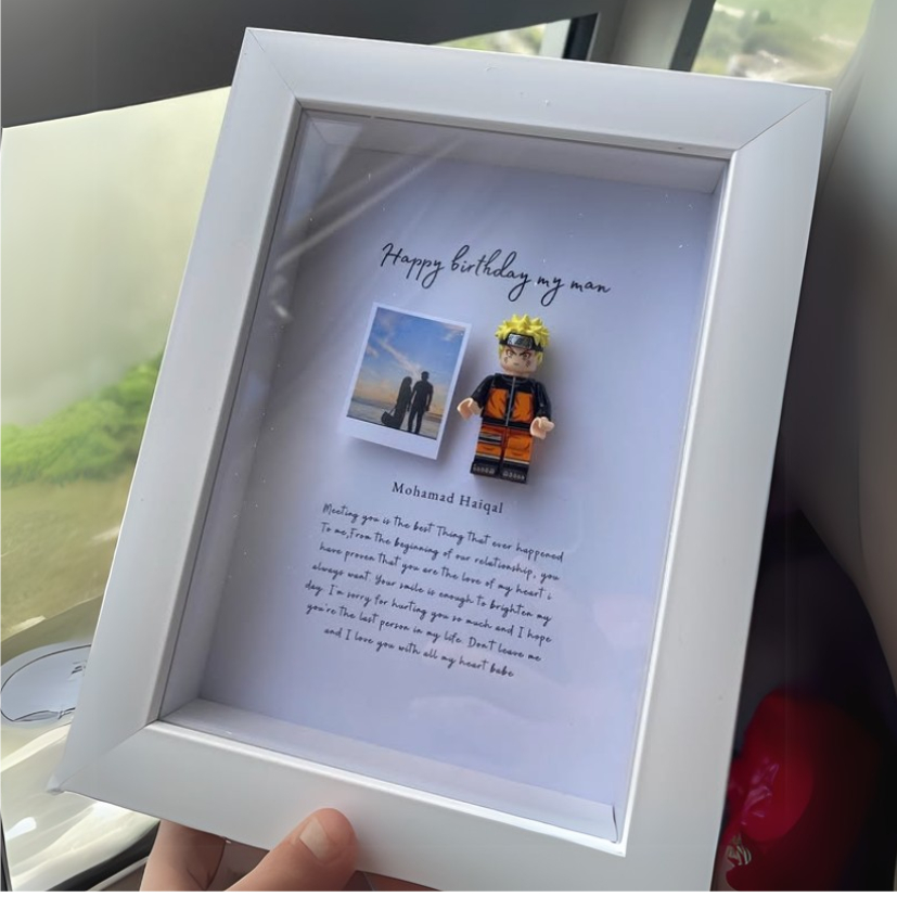 LEGO FRAME / LEGO BINGKAI / NARUTO / ANIME / KADO ULANG TAHUN PACAR /MEDALI BEST BOYFRIEND AWARD | K